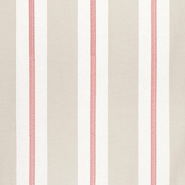 Anna French Alden Stripe Embroidery Rose Fabric
