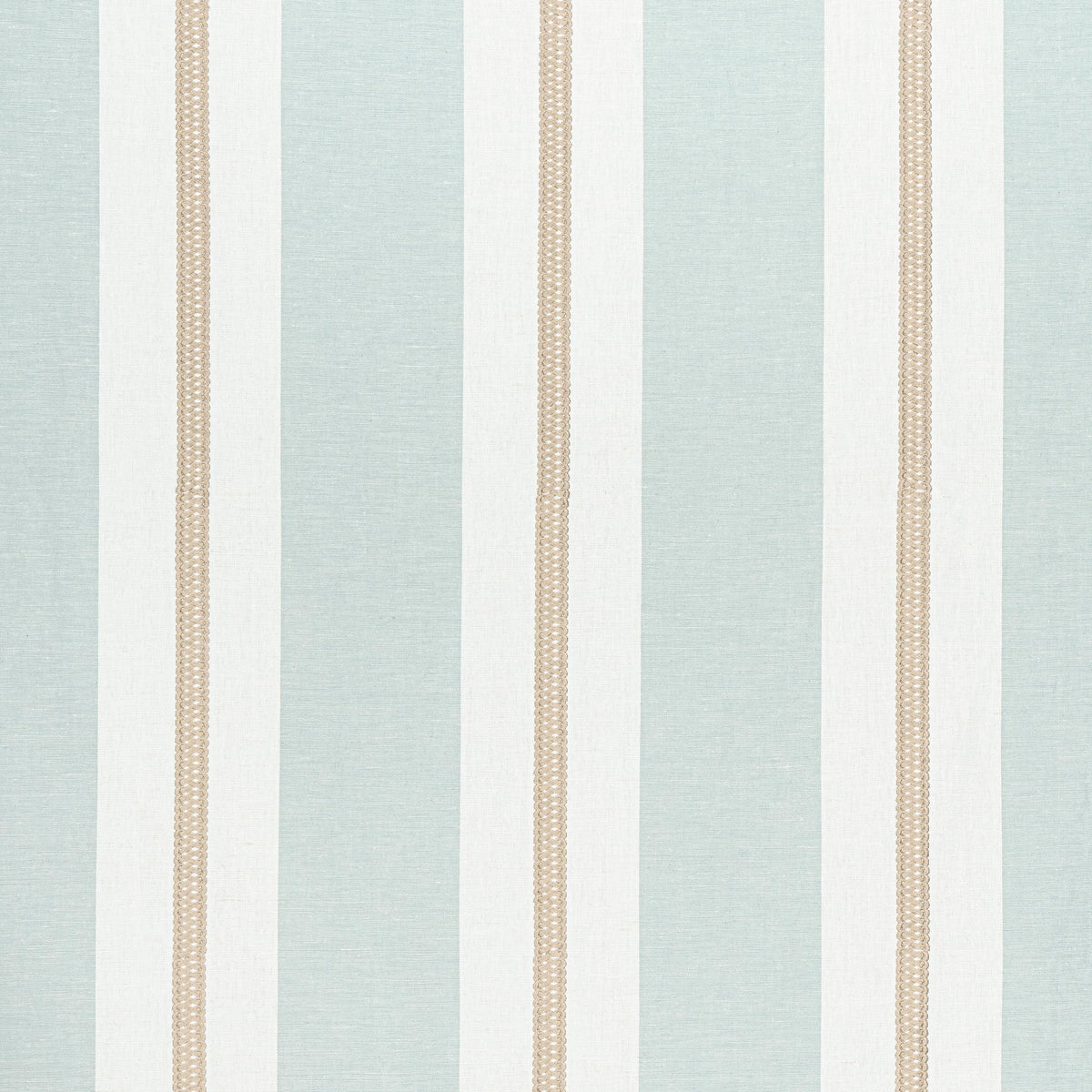 Anna French Alden Stripe Embroidery Beige Fabric