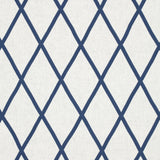 Anna French Tarascon Trellis Applique Navy On White Fabric