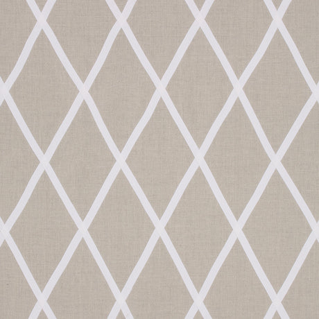 Anna French Tarascon Trellis Applique White On Natural Fabric