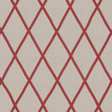 Anna French Tarascon Trellis Applique Red On Natural Fabric