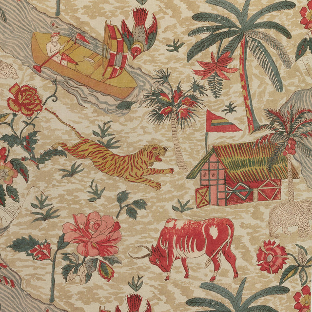 Thibaut Tiger Reserve Wheat Fabric