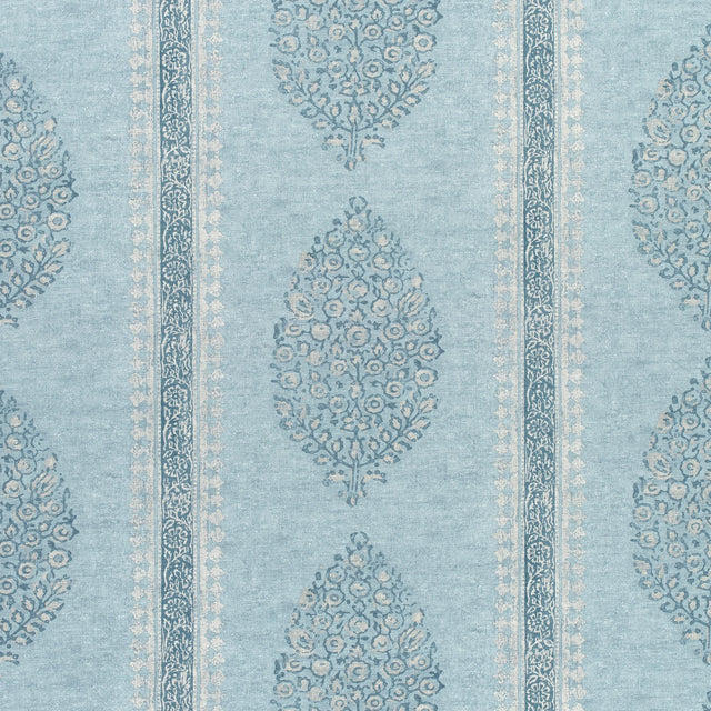 Thibaut Chappana Slate Blue Fabric