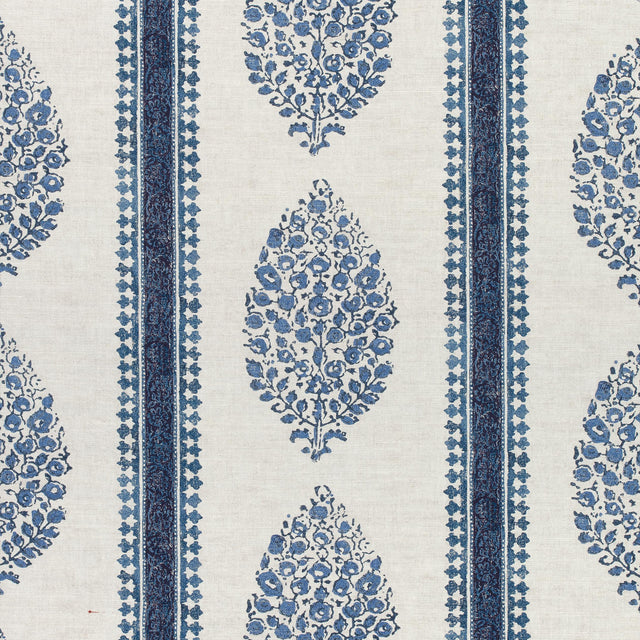 Thibaut Chappana Blue And White Fabric