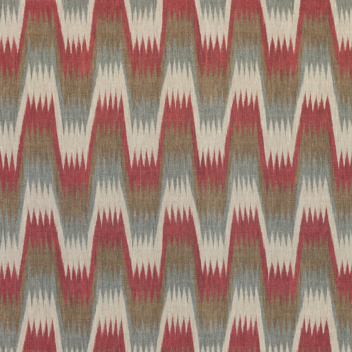 Thibaut Stockholm Chevron Red And Grey Fabric