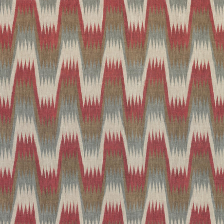 Thibaut Stockholm Chevron Red And Grey Fabric