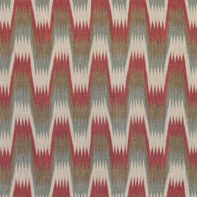 Thibaut Stockholm Chevron Red And Grey Fabric