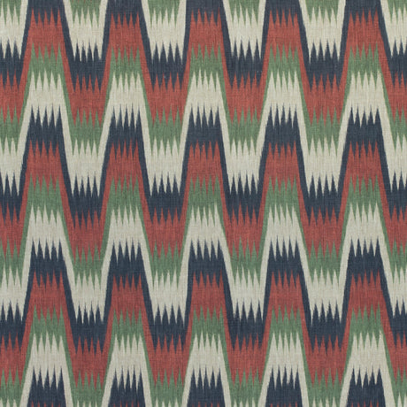 Thibaut Stockholm Chevron Navy And Red Fabric