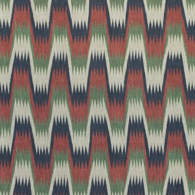 Thibaut Stockholm Chevron Navy And Red Fabric