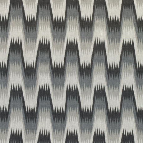 Thibaut Stockholm Chevron Black And Grey Fabric
