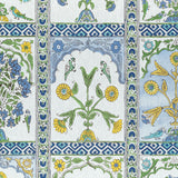 Thibaut Indian Panel Blue And Yellow Fabric