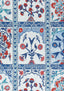 Thibaut INDIAN PANEL Coral and Blue Fabric
