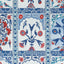 Thibaut Indian Panel Coral And Blue Fabric
