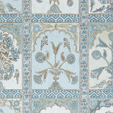 Thibaut Indian Panel Spa Blue Fabric