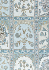 Thibaut INDIAN PANEL Spa Blue Fabric