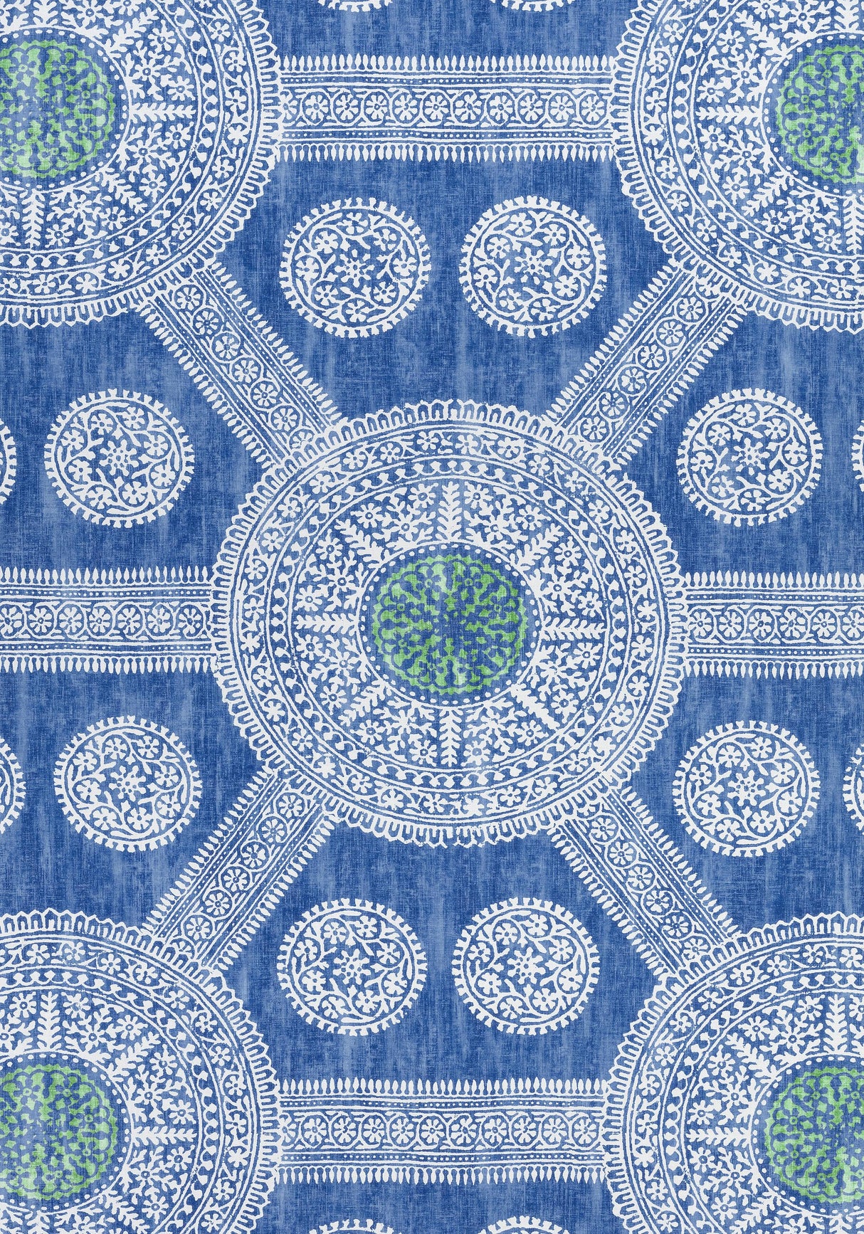 Thibaut STONINGTON Blue and Green Fabric
