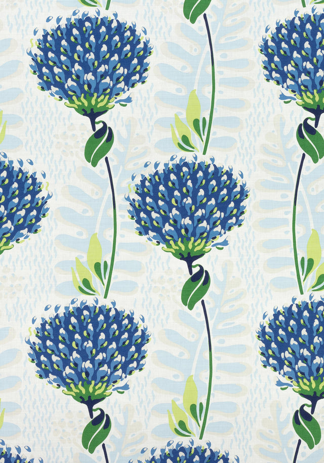 Thibaut TIVERTON Blue and Green Fabric