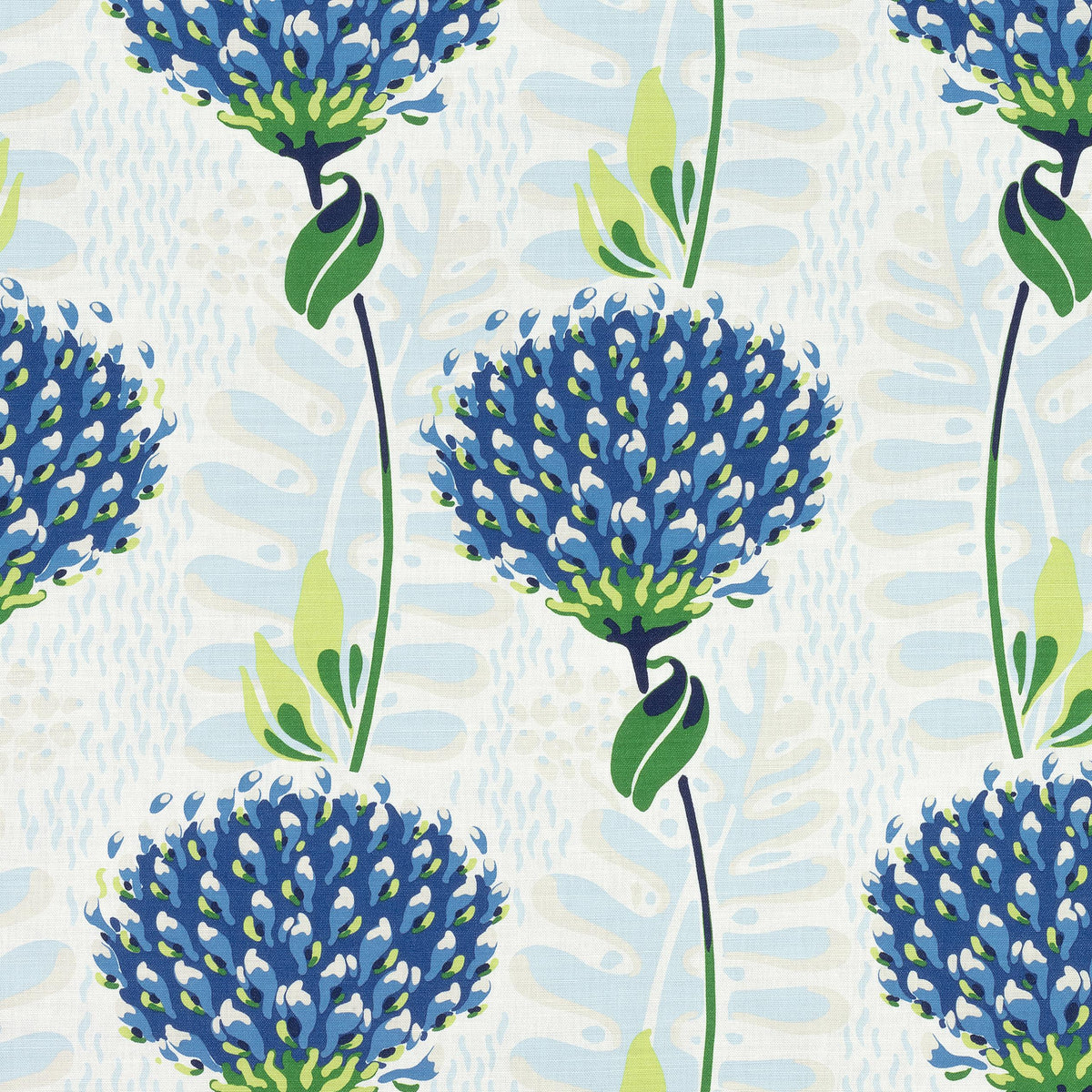 Thibaut Tiverton Blue And Green Fabric