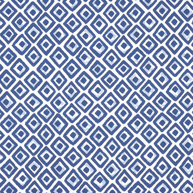 Thibaut Indian Diamond Blue Fabric