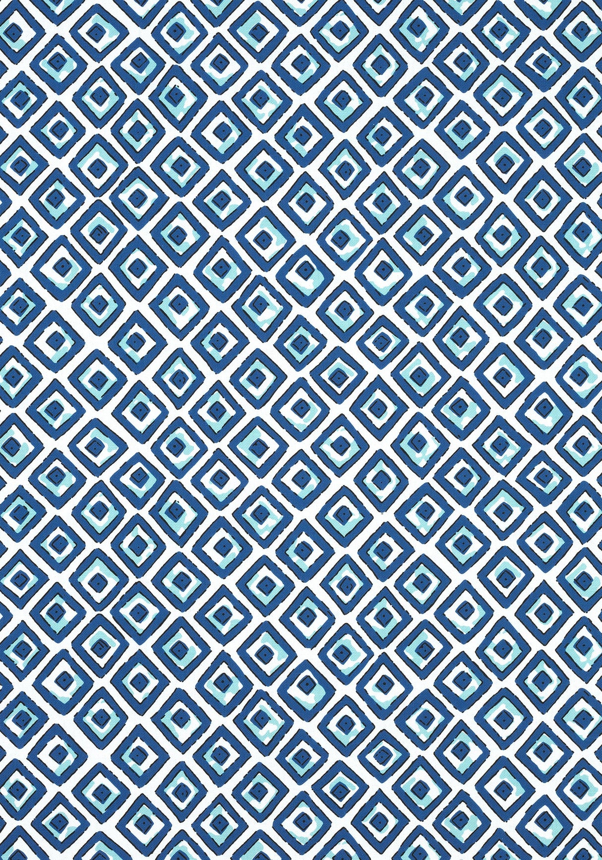 Thibaut INDIAN DIAMOND Blue and Turquoise Fabric