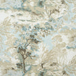 Thibaut Lincoln Toile Beige And Spa Blue Fabric