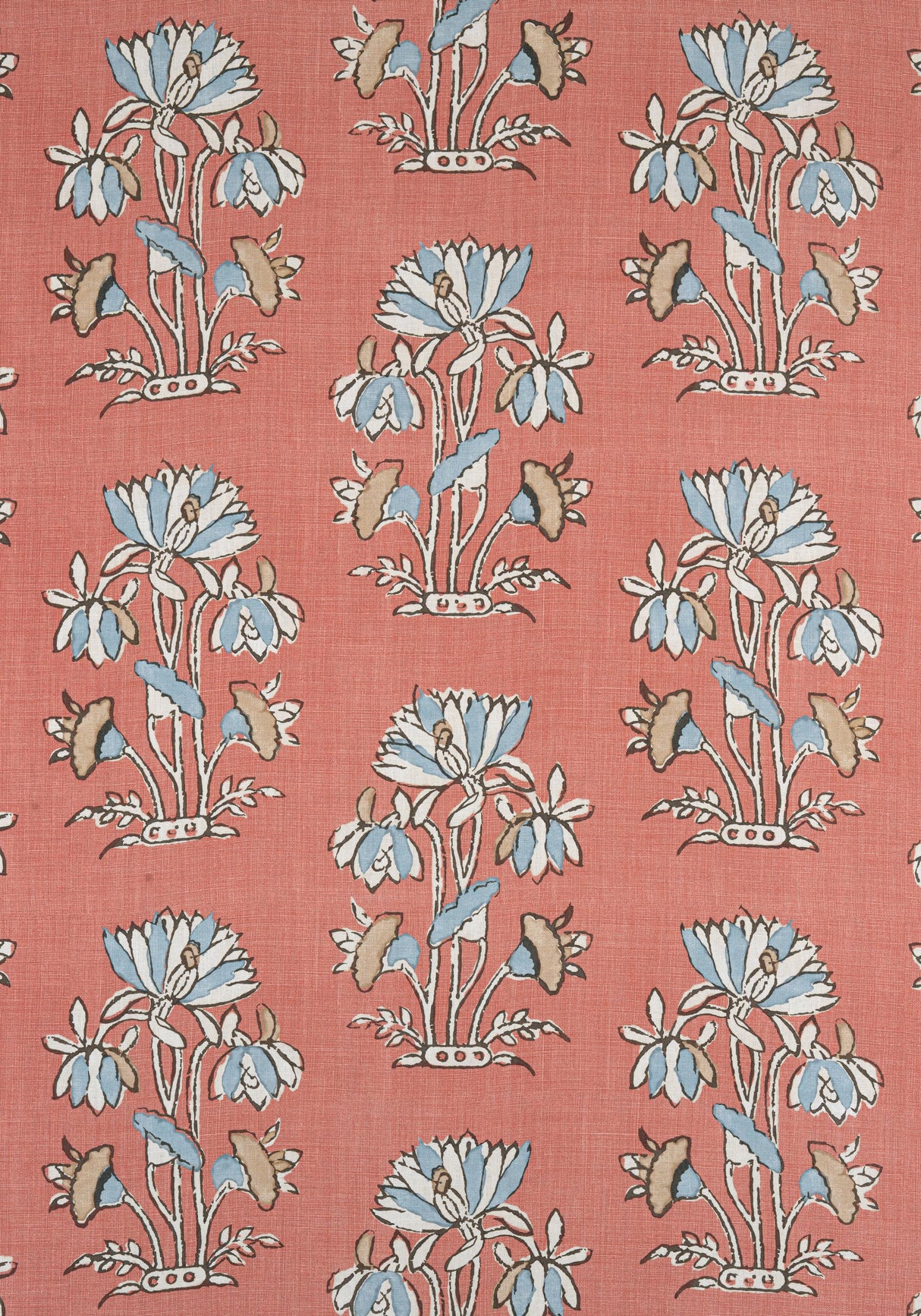 Thibaut LILY FLOWER Coral Fabric