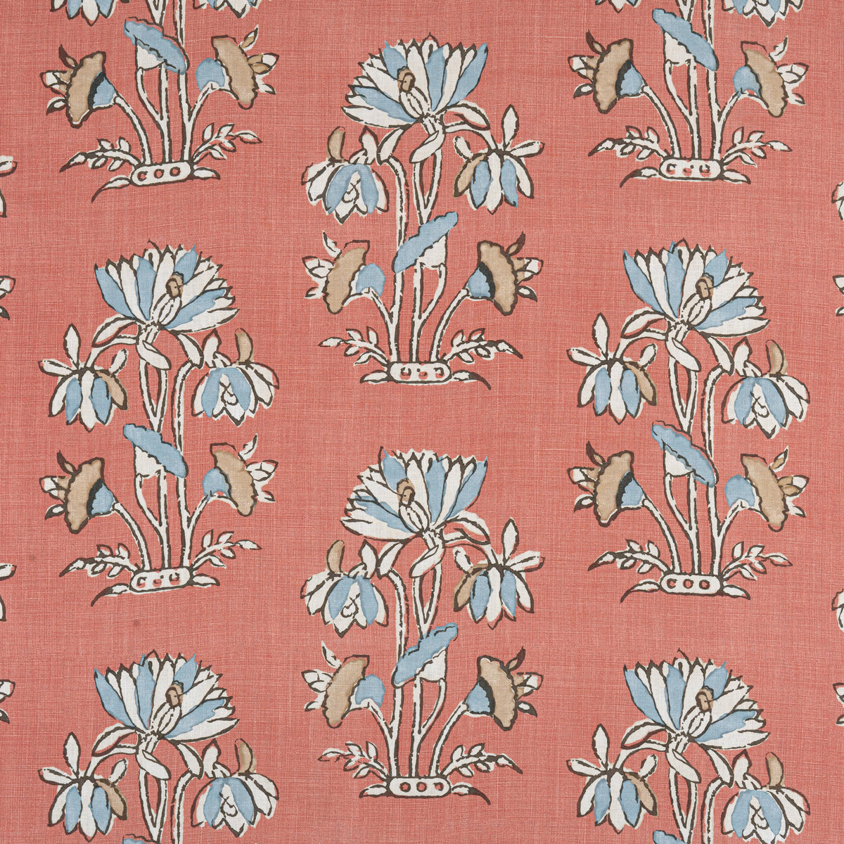 Thibaut Lily Flower Coral Fabric