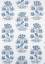 Thibaut LILY FLOWER Blue and White Fabric