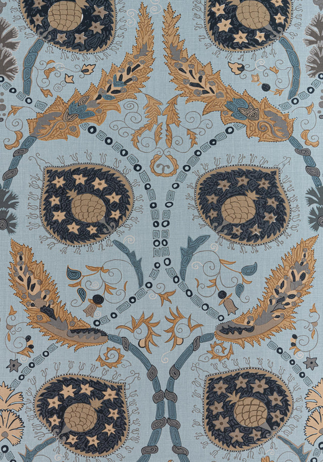 Thibaut LEWIS Mineral Blue Fabric