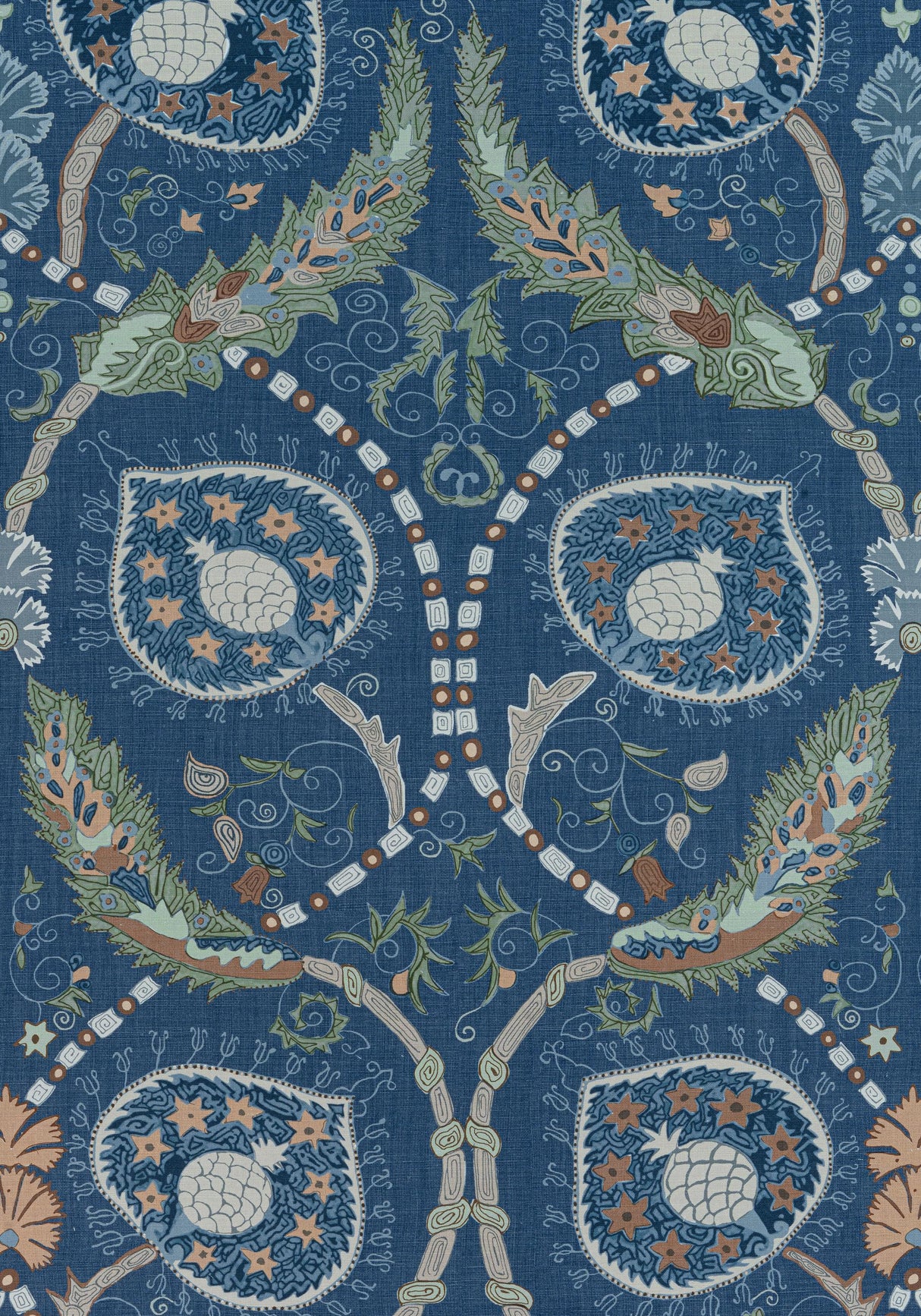 Thibaut LEWIS Navy and Teal Fabric