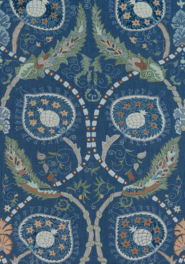 Thibaut LEWIS Navy and Teal Fabric