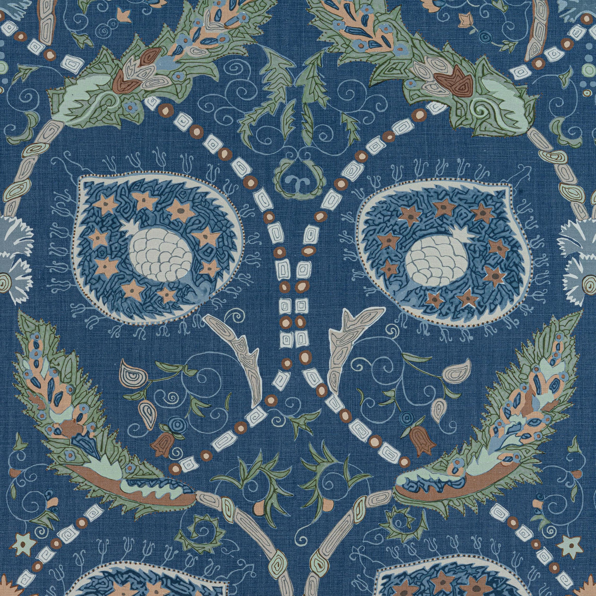 Thibaut Lewis Navy And Teal Fabric