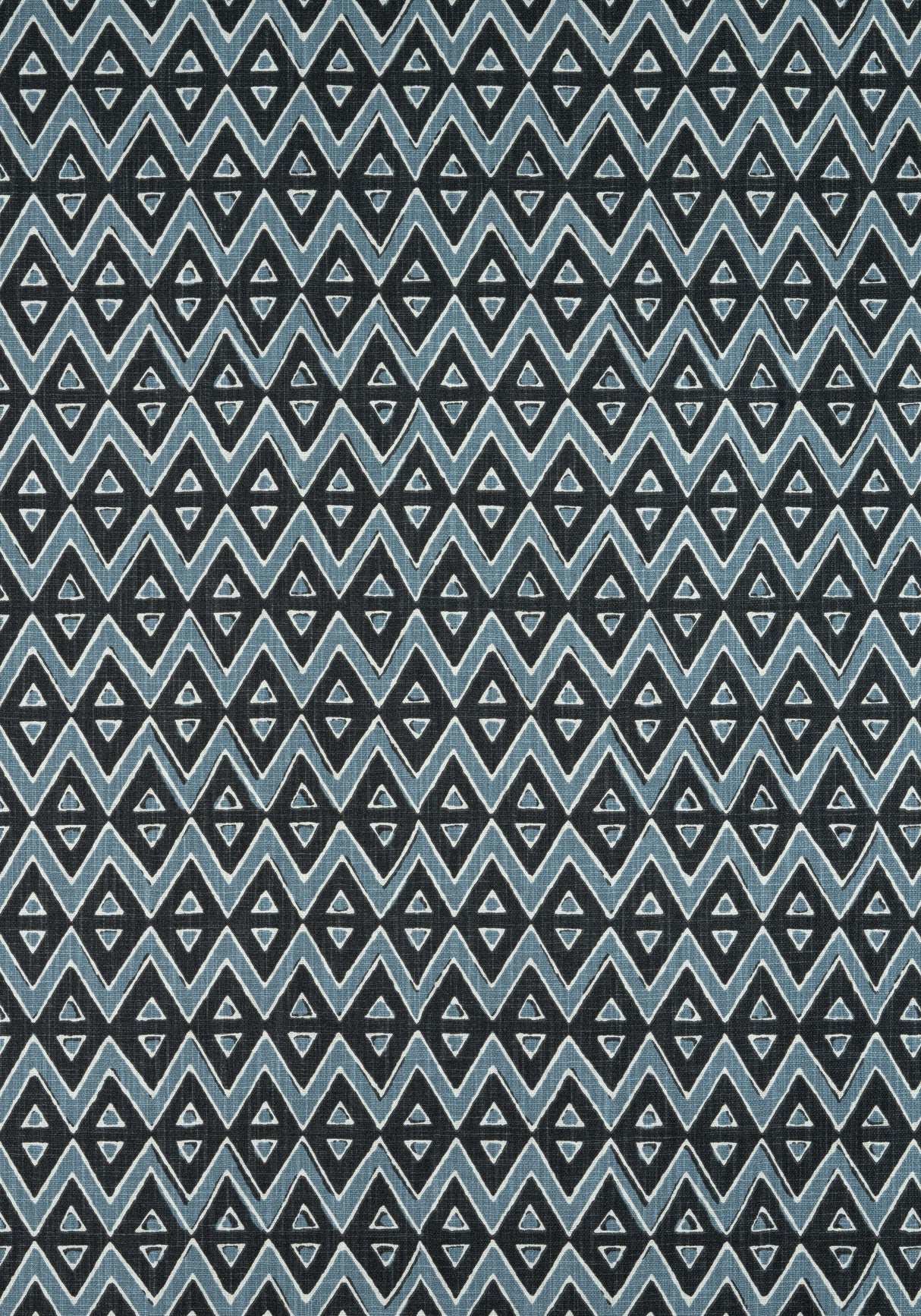 Thibaut TIBURON Black and Mineral Blue Fabric