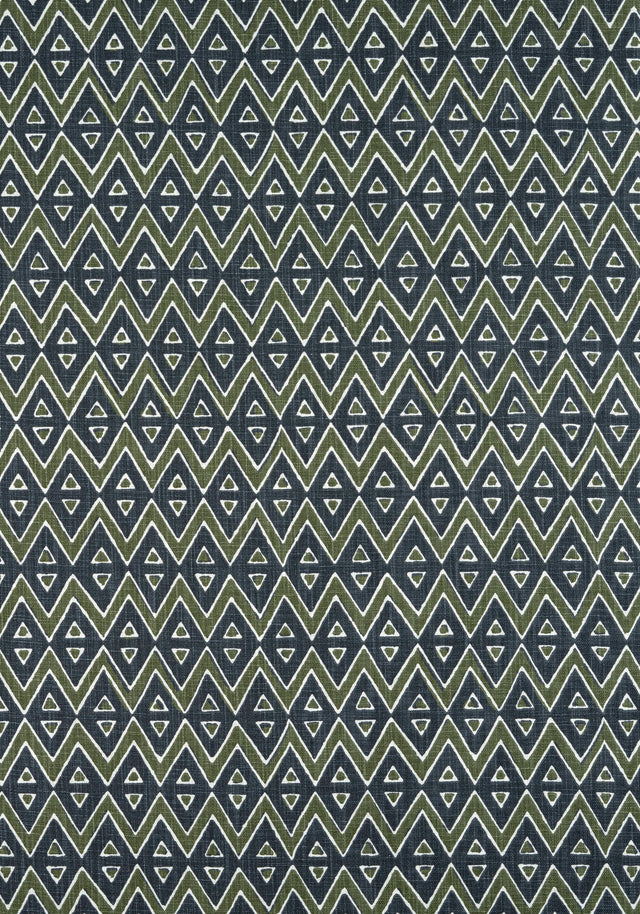 Thibaut TIBURON Green and Bluestone Fabric
