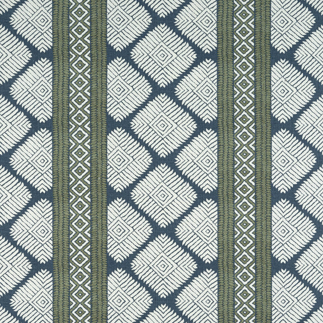 Thibaut Austin Bluestone And Green Fabric