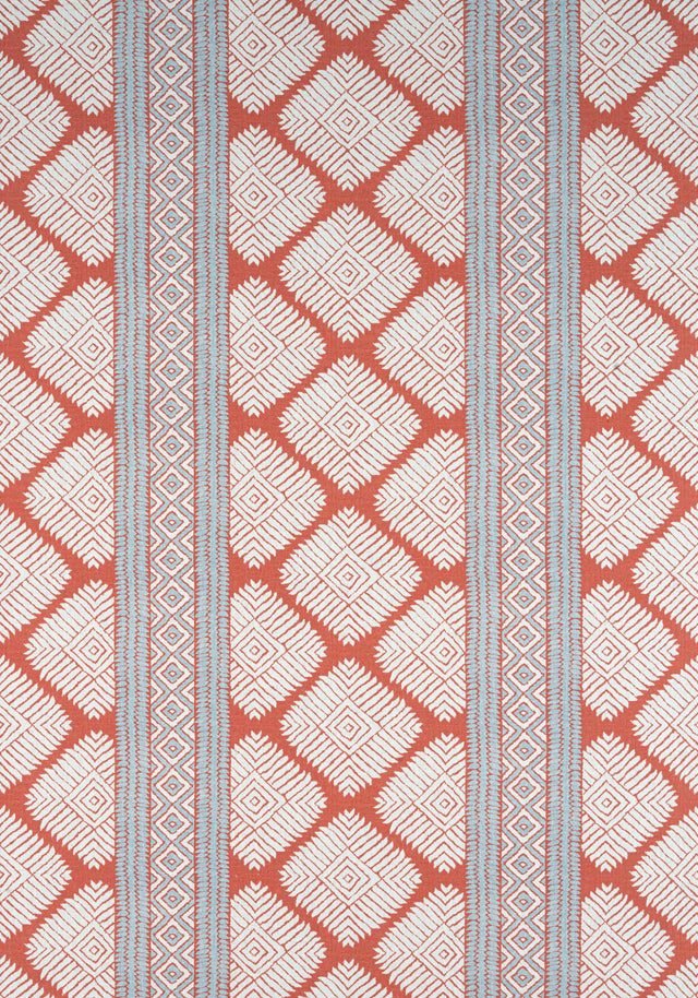 Thibaut AUSTIN Coral and Spa Blue Fabric