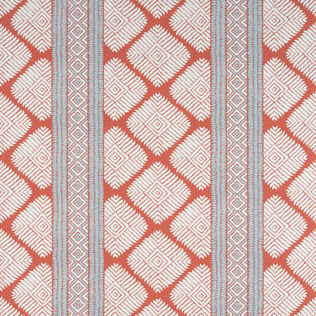 Thibaut Austin Coral And Spa Blue Fabric