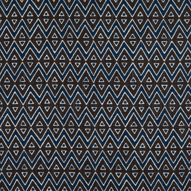 Thibaut Tiburon Brown And Navy Fabric