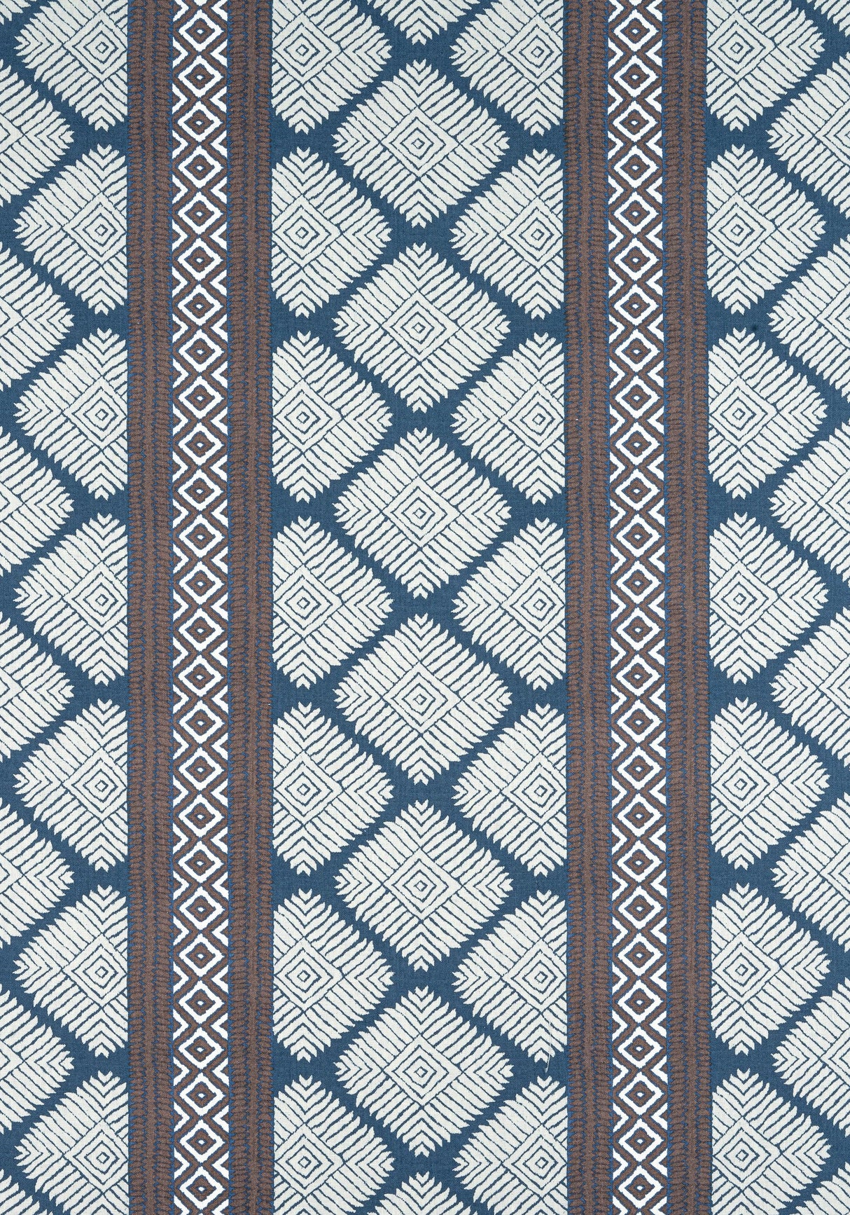 Thibaut AUSTIN Brown and Navy Fabric