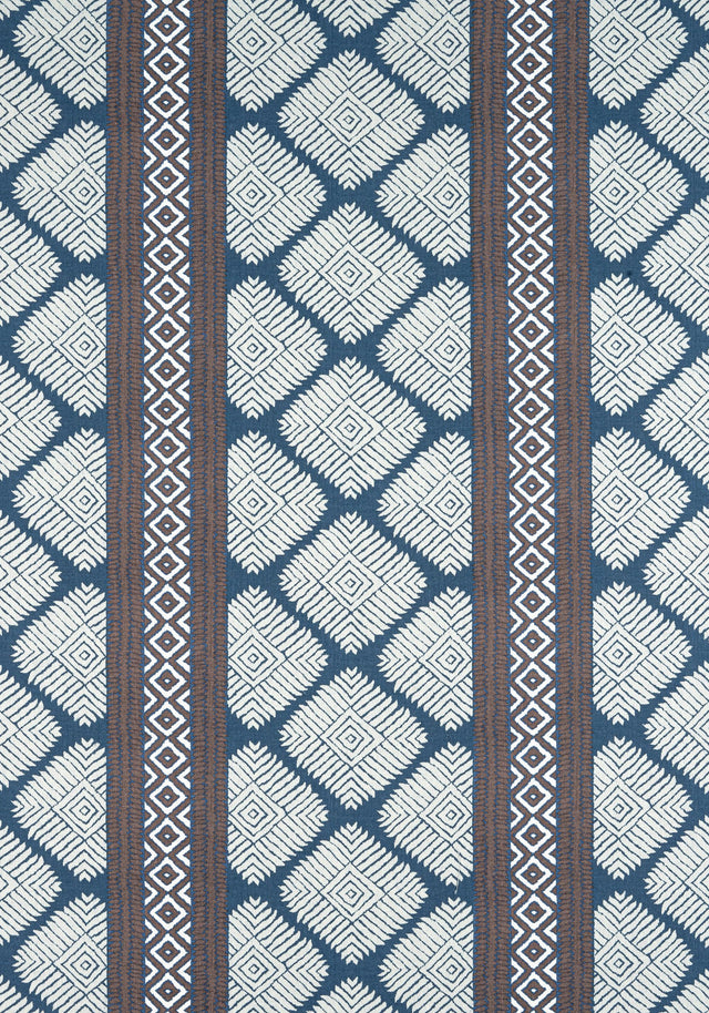 Thibaut AUSTIN Brown and Navy Fabric