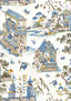 Thibaut GRAND PALACE Blue and Green Fabric