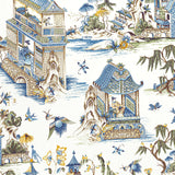 Thibaut Grand Palace Blue And Green Fabric
