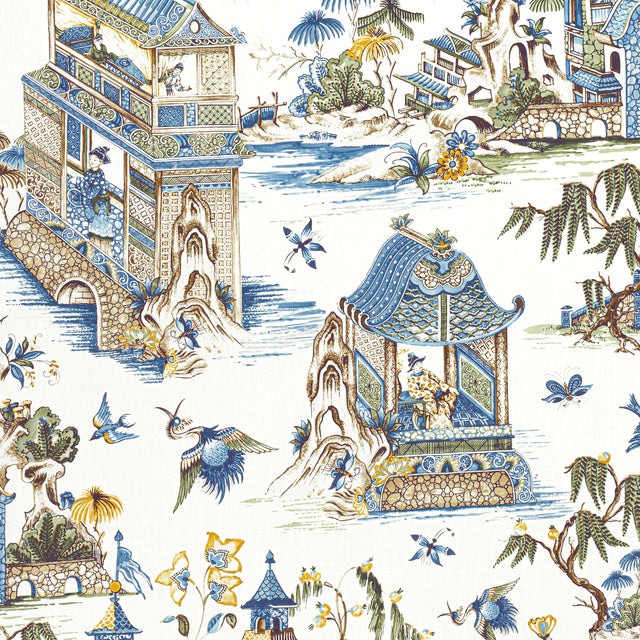Thibaut Grand Palace Blue And Green Fabric