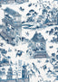 Thibaut GRAND PALACE Blue and White Fabric