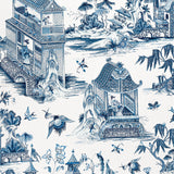 Thibaut Grand Palace Blue And White Fabric