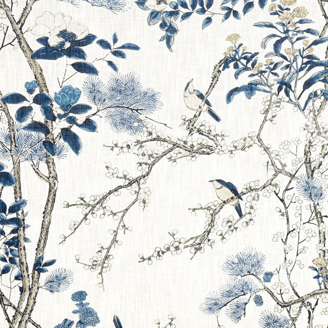 Thibaut Katsura Blue And White Fabric