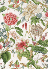 Thibaut HILL GARDEN Coral and Green Fabric