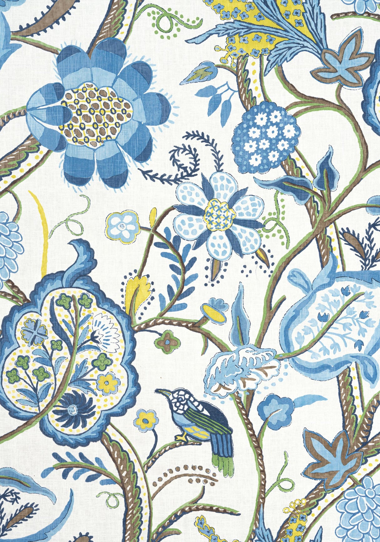 Thibaut WINDSOR Blue and Yellow Fabric