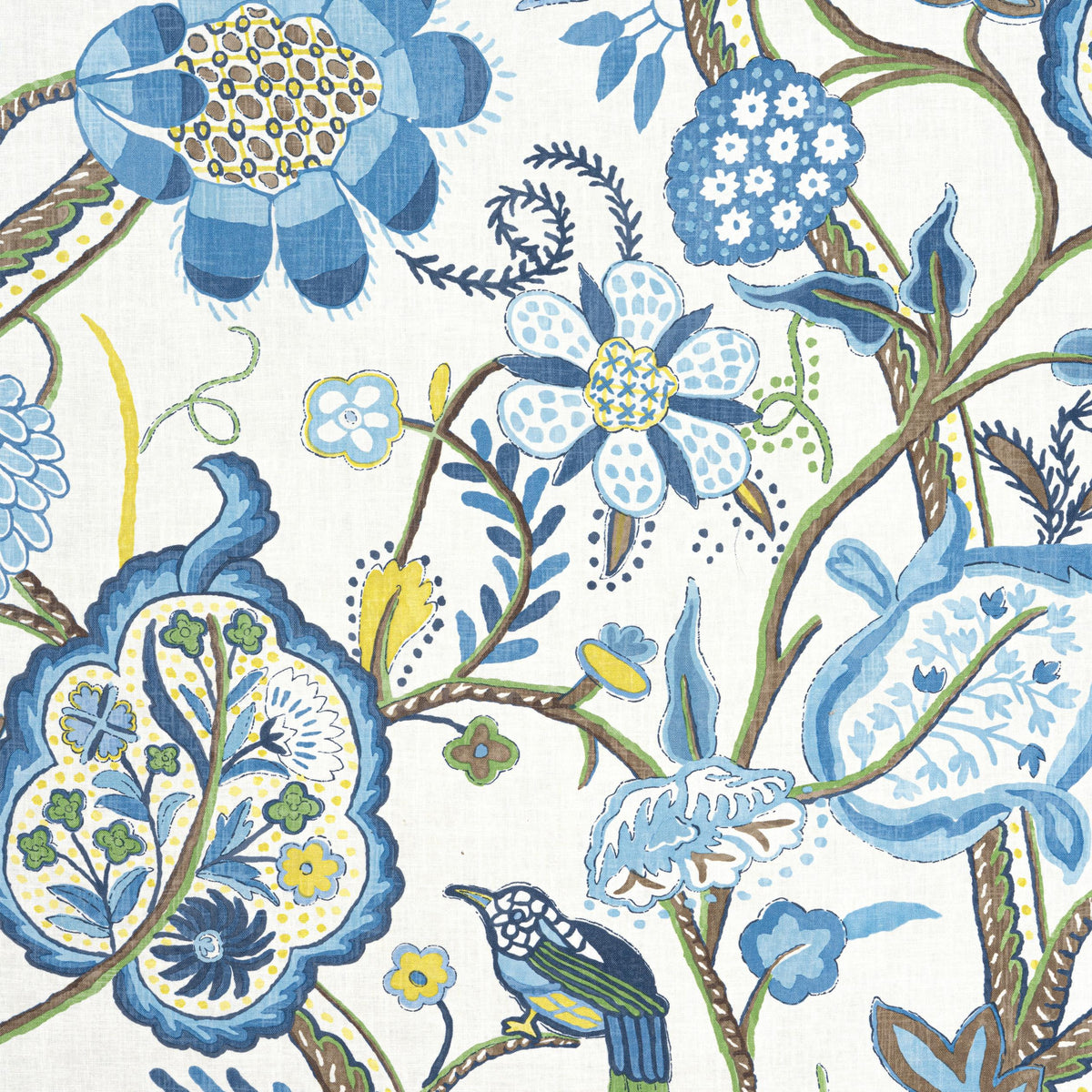 Thibaut Windsor Blue And Yellow Fabric