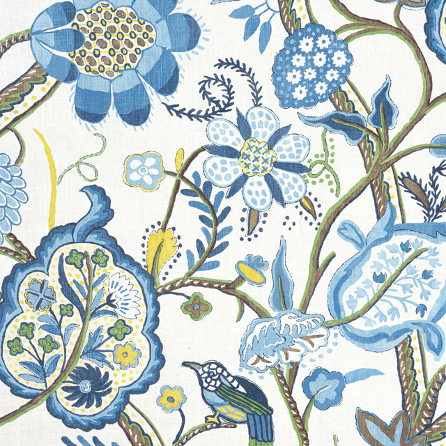 Thibaut Windsor Blue And Yellow Fabric